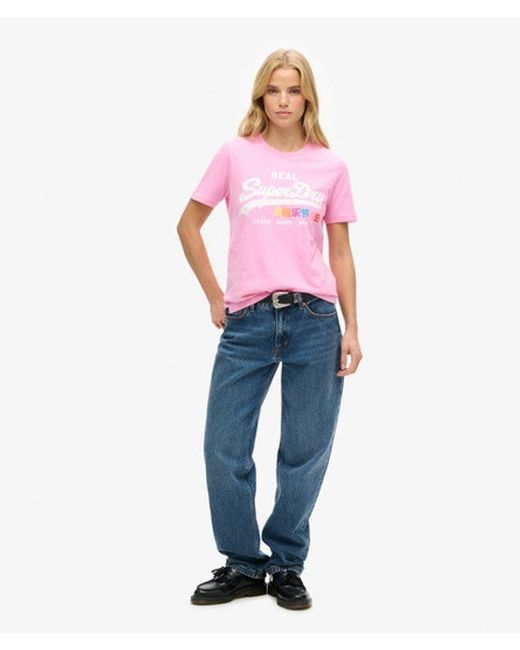 Superdry Pink & Co Vintage Logo Pop Entry T-shirt