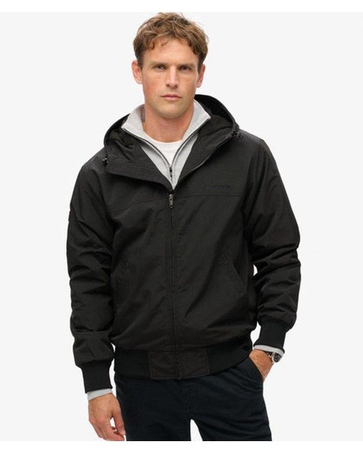 Superdry Black & Co Surplus Nylon Hooded Bomber Jacket for men