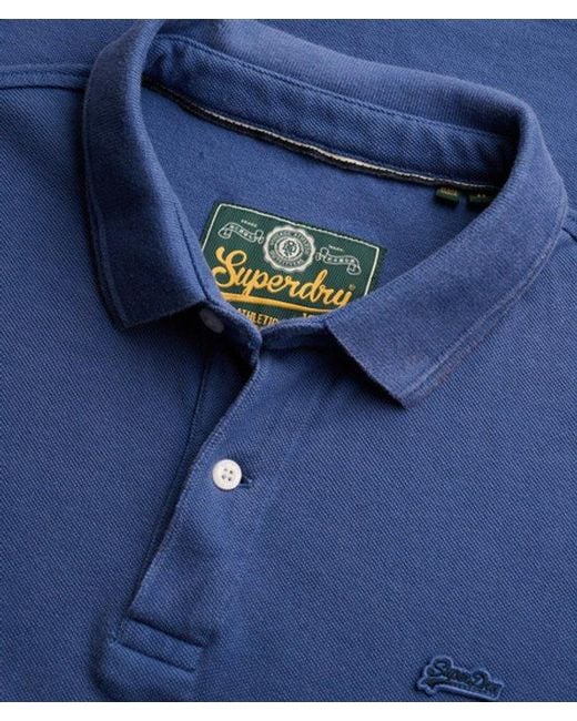 Superdry Blue Classic Pique Polo Shirt for men