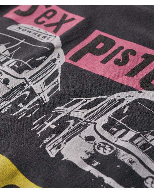 Superdry Gray Sex Pistols Limited Edition Cap Sleeve T-shirt