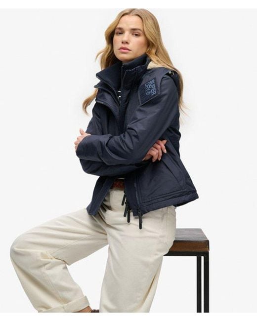 Superdry Blue Hooded Artic Windcheater Jacket