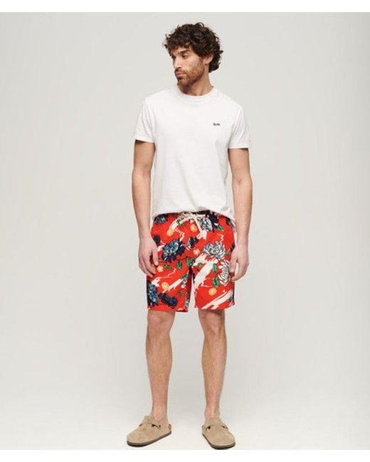 Superdry Red & Co Floral Print Bermuda Shorts for men