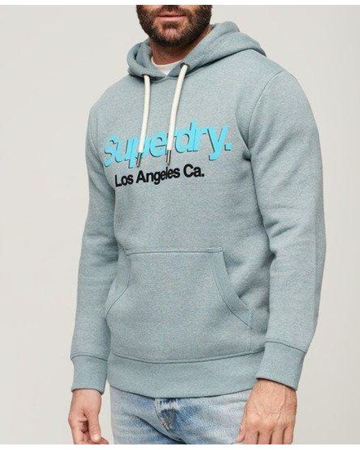 Superdry Blue Classic Embroidered Logo Core Hoodie for men