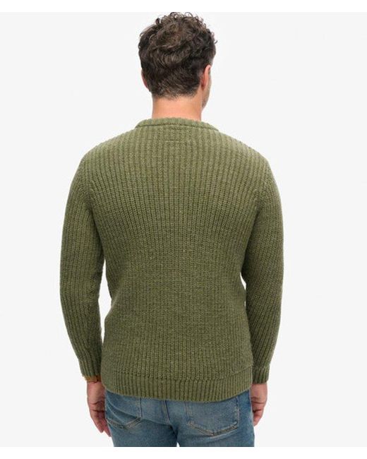 Superdry Green & Co Classic Cable Knit Jacob Jumper for men