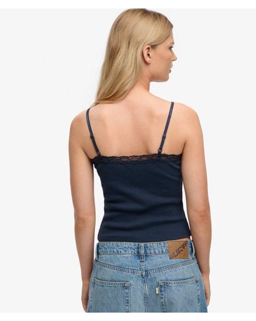 Superdry Blue & Co Essential Lace Trim Cami Top