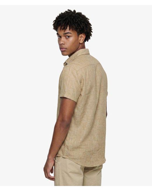Superdry Brown & Co Riviera Short Sleeve Linen Shirt for men