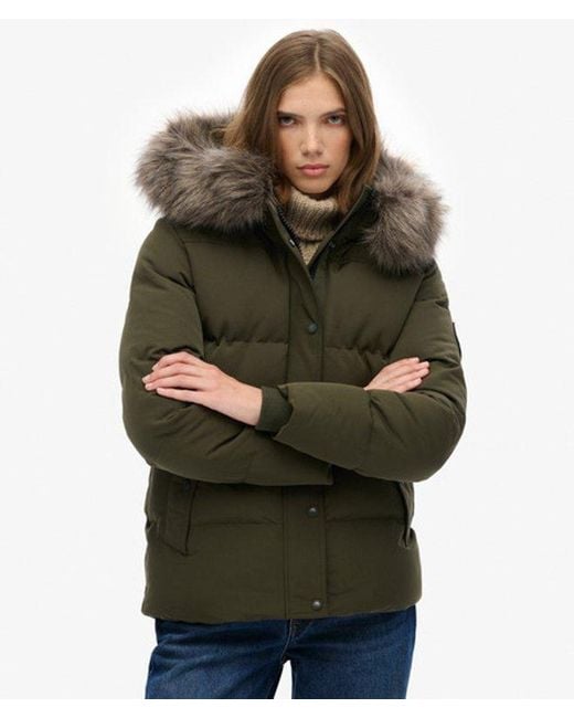 Superdry Everest Five Baffle Pufferjas in het Green