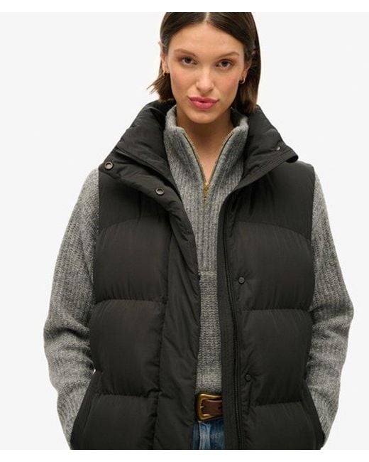 Superdry Black & Co Long Puffer Gilet