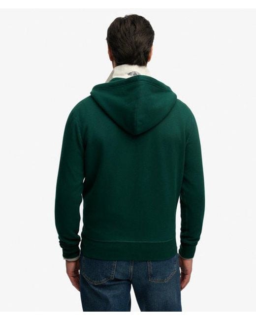 Superdry Green & Co Monogram Embroidered Zip Hoodie for men