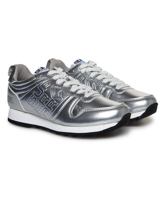 superdry silver trainers