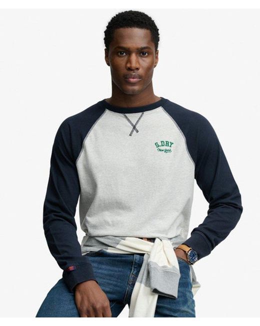 Superdry Blue & Co Vintage Athletic Baseball Top for men