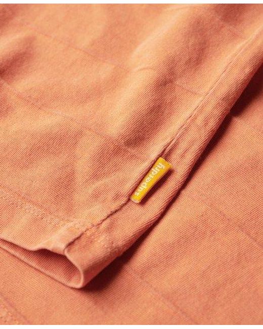 Superdry Orange Organic Cotton Vintage Texture T-shirt for men