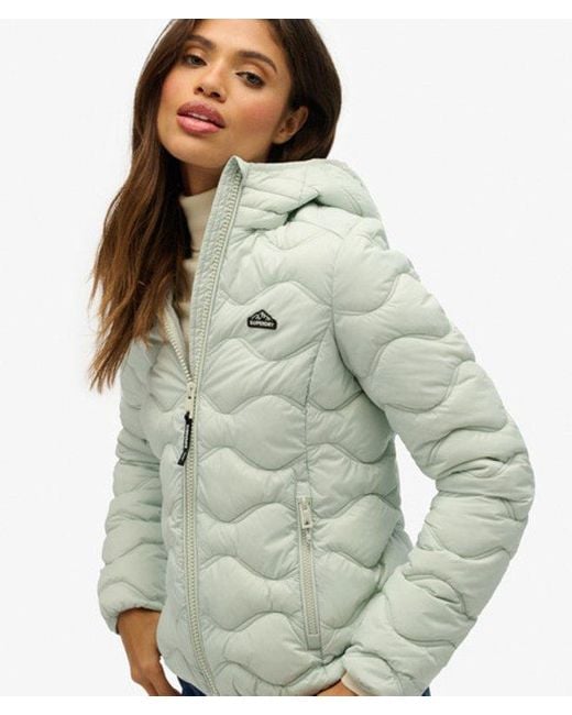 Superdry & Co Natural Hooded Fuji Lite Wave Padded Jacket