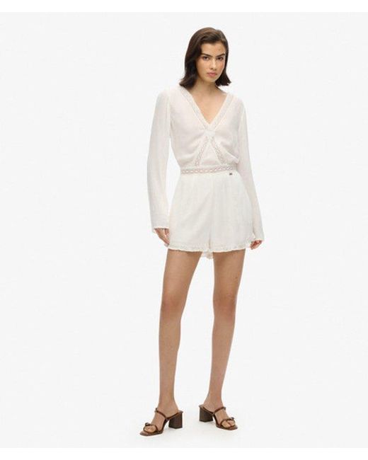 Superdry Natural Flare Sleeve Cut Out Playsuit