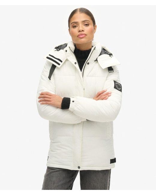 Superdry Natural Loose Fit Logo Patch Expedition Cocoon Padded Coat