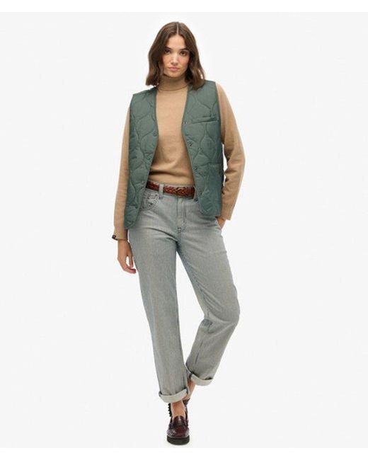 Superdry Green Quilted Lite Liner Gilet