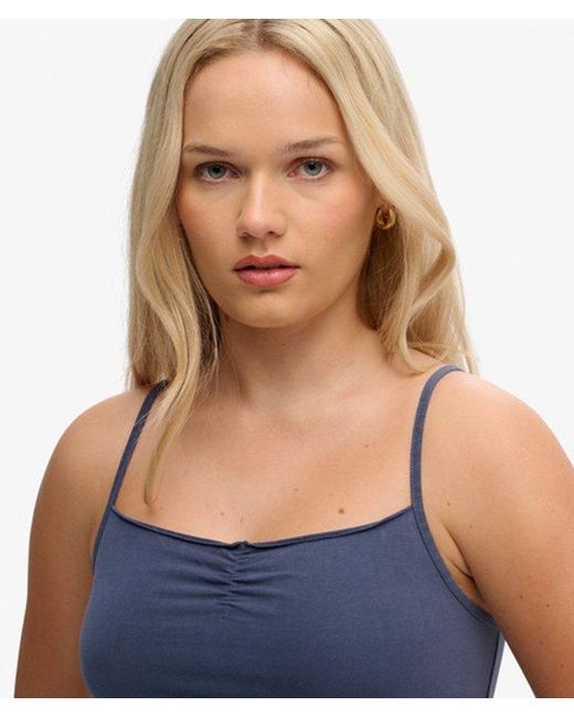 Superdry Blue & Co Athletic Essentials Gathered Cami Top