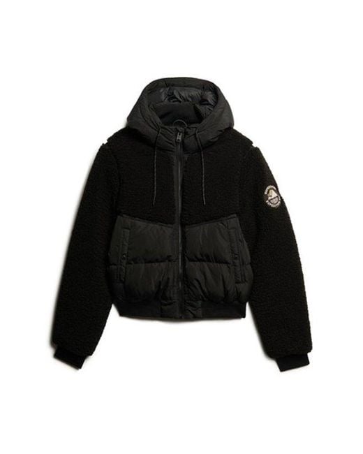 Superdry Everest Hybrid Bomberjack in het Black