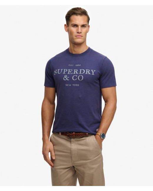Superdry 1954 Company Relaxed T-shirt in het Blue voor heren