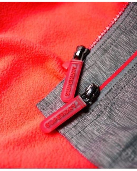 Superdry Gray Pop Zip Velocity Sd-Windcheater Jacket Mega Grit/Shock Coral