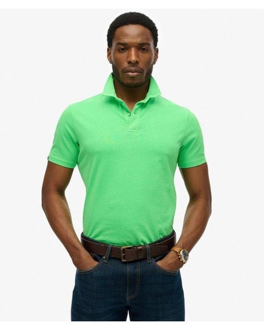 Superdry Green & Co Essential Jersey Polo Top for men