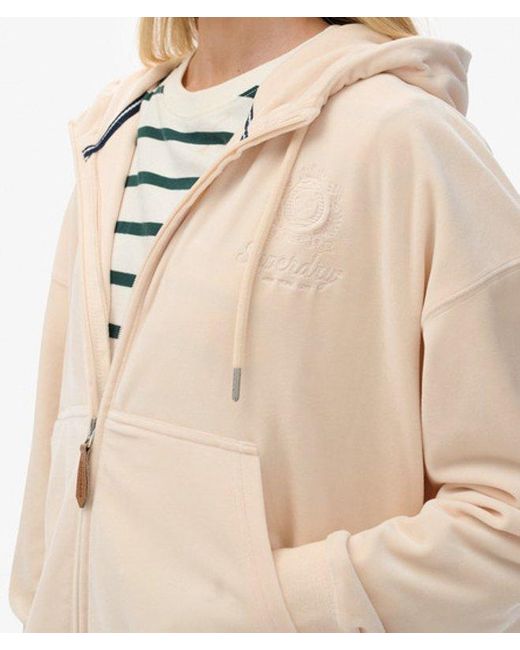 Superdry Natural & Co Country Club Velour Zip Hoodie