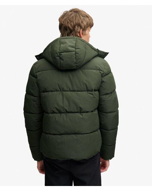 Superdry Green Premium Hooded Puffer Jacket for men