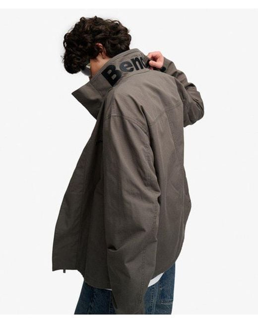 Superdry Gray Bench X & Co Bench High Neck Ripstop Jacket for men