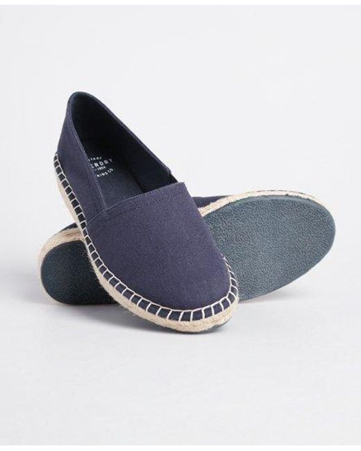 Superdry Blue Classic Wedge Espadrilles Dark