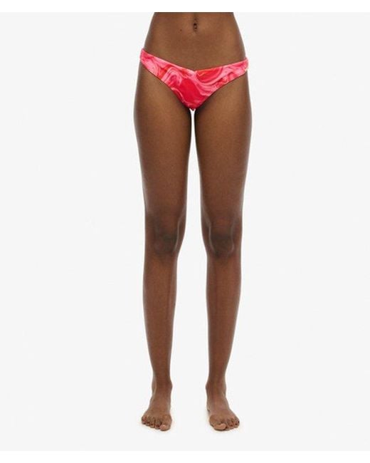 Superdry Cheeky Bikinibroekje Met Print in het Red
