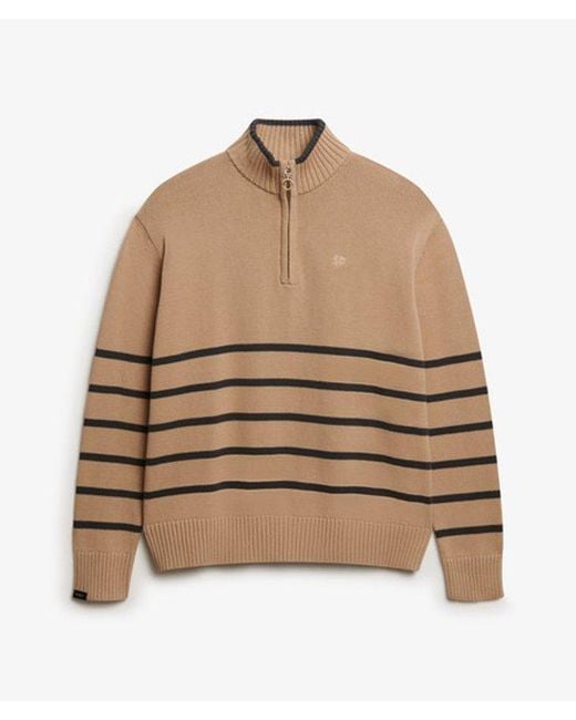 Superdry Blue & Co Knitted Half Zip Jumper