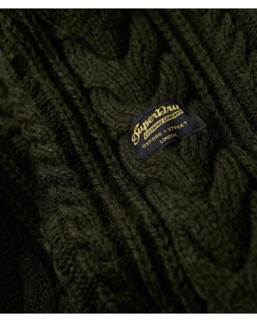 Superdry Green & Co Vintage Jacob Cable Knit Half Zip Jumper for men