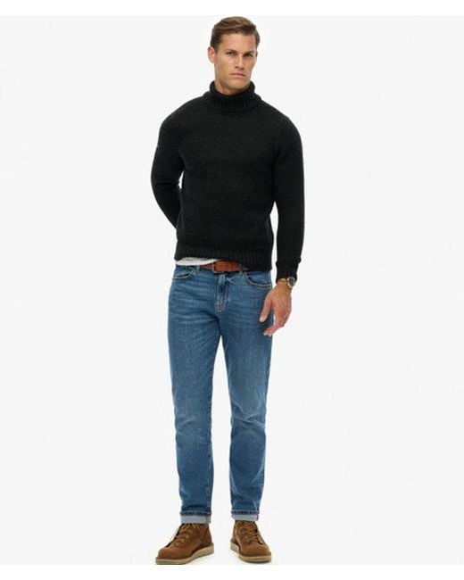 Superdry Black & Co Brushed Roll Neck Jumper for men