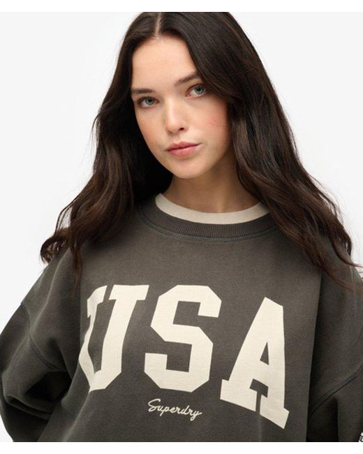 Superdry Black & Co Athletic Essentials Relaxed Crew Sweatshirt