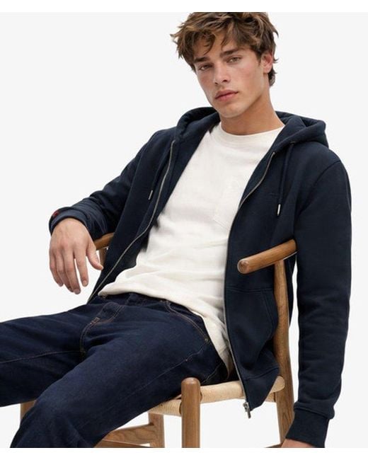 Superdry Blue & Co Essential Logo Zip Hoodie for men