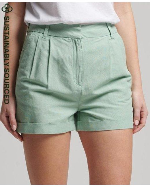 Superdry Green Studios Linen Shorts