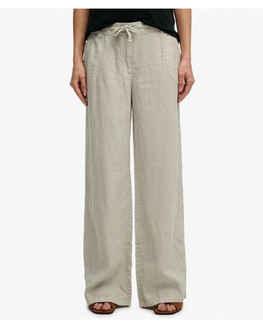 Superdry Natural & Co Linen Low Rise Pants