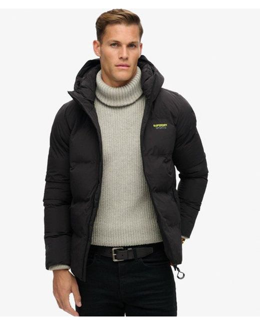 Superdry Wijdvallende Pufferjas Met Capuchon in het Black voor heren