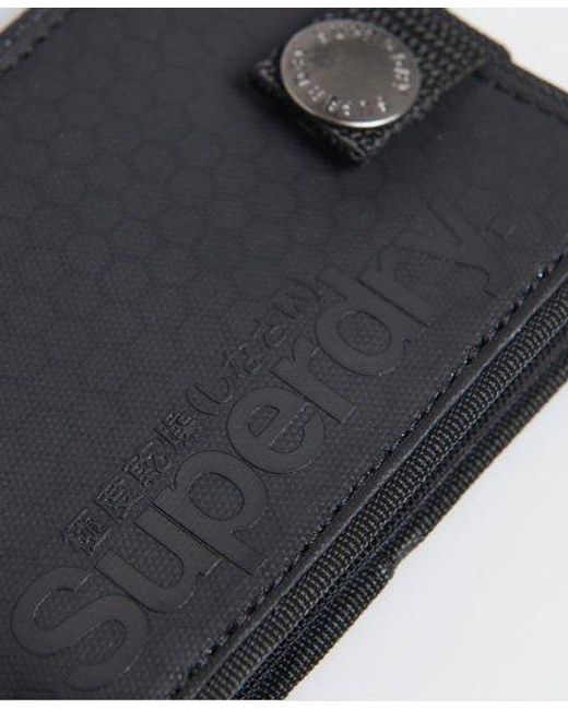 Superdry Black Tarp One Popper Wallet for men