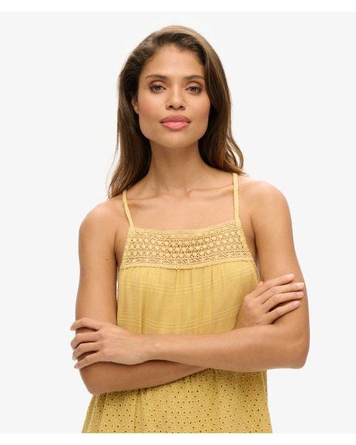 Superdry Metallic & Co Vintage Lace Cami Maxi Dress