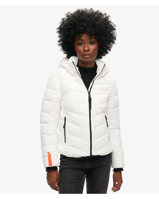 Superdry White & Co Hooded Microfibre Padded Jacket