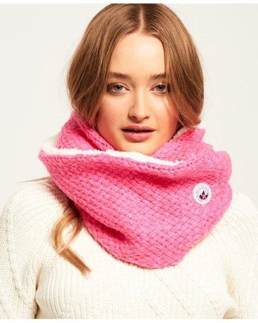 Superdry Synthetic Clarrie Stitch Snood in Pink - Save 38% - Lyst