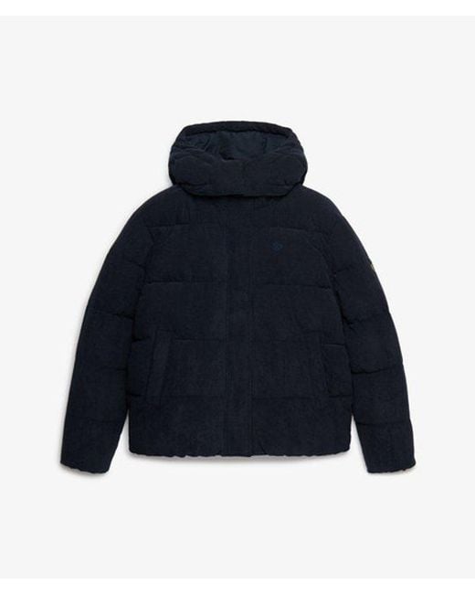 Superdry Blue & Co Premium Hooded Cord Puffer Jacket