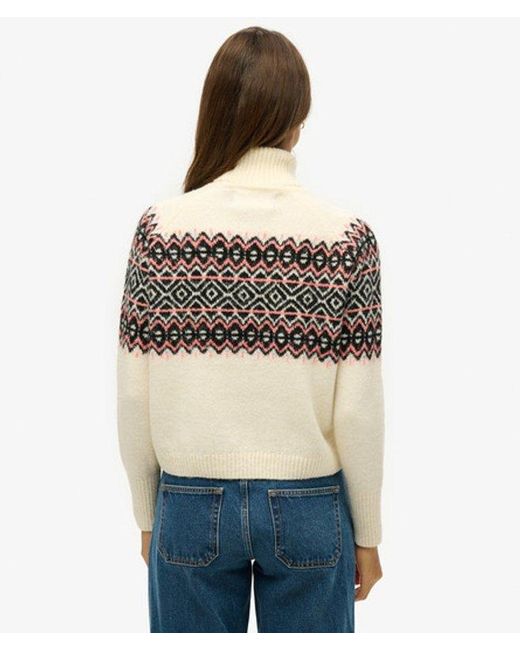 Superdry Natural & Co Fairisle Pattern Roll Neck Jumper