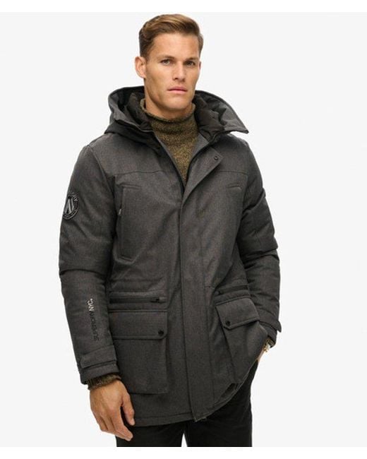 Superdry Gray & Co City Tweed Padded Parka Jacket for men