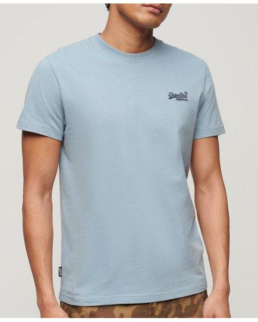 Superdry Essential T-shirt Van Biologisch Katoen Met Logo in het Blue voor heren