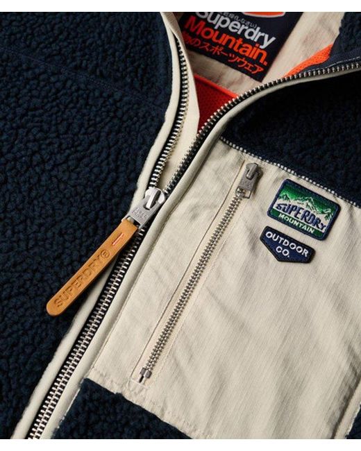 Superdry Blue & Co Vintage Retro Borg Fleece Jacket for men