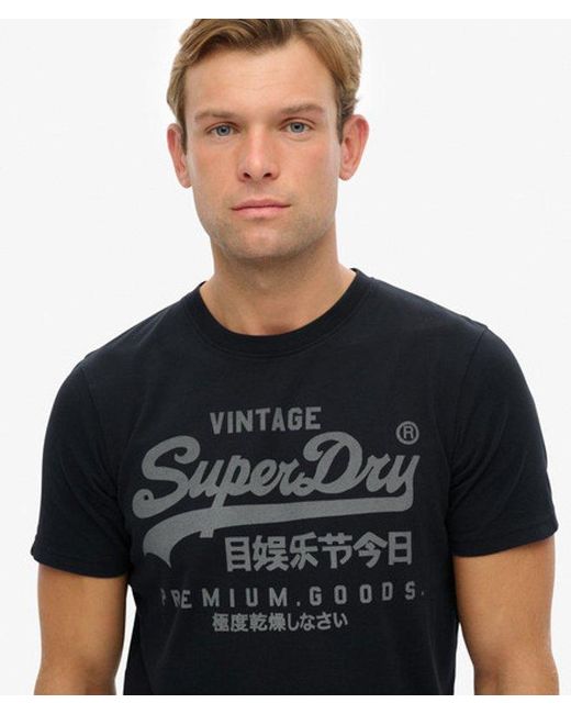 Superdry Black Vintage Logo Classic T-Shirt for men