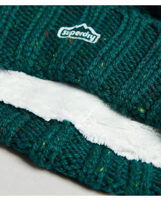 Superdry Green & Co Cable Knit Bobble Beanie