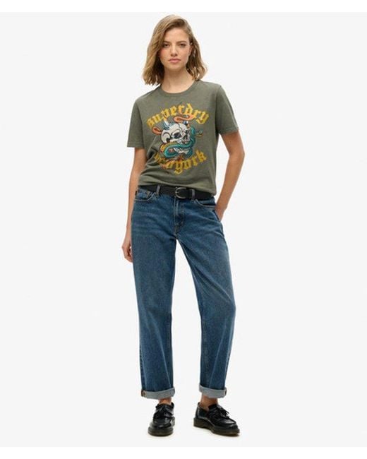 Superdry Green Neo Trad Tattoo Relaxed T-Shirt